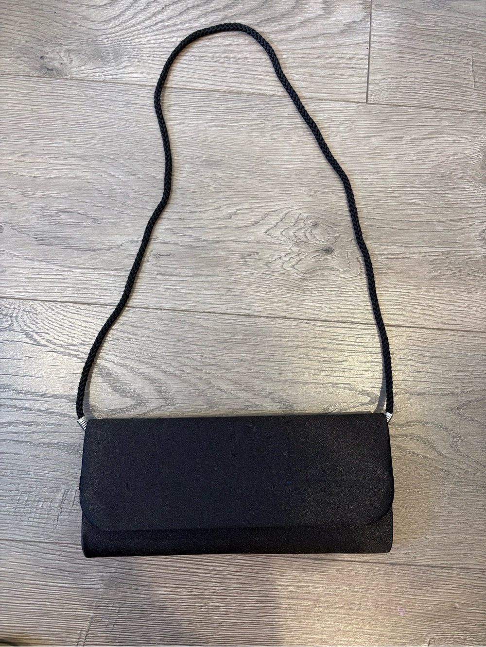 Black Shoulder Bag with Rope Strap